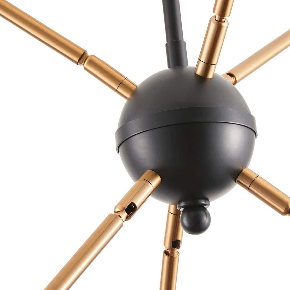 Black and Brass Metal 10-Light Sputnik Chandelier
