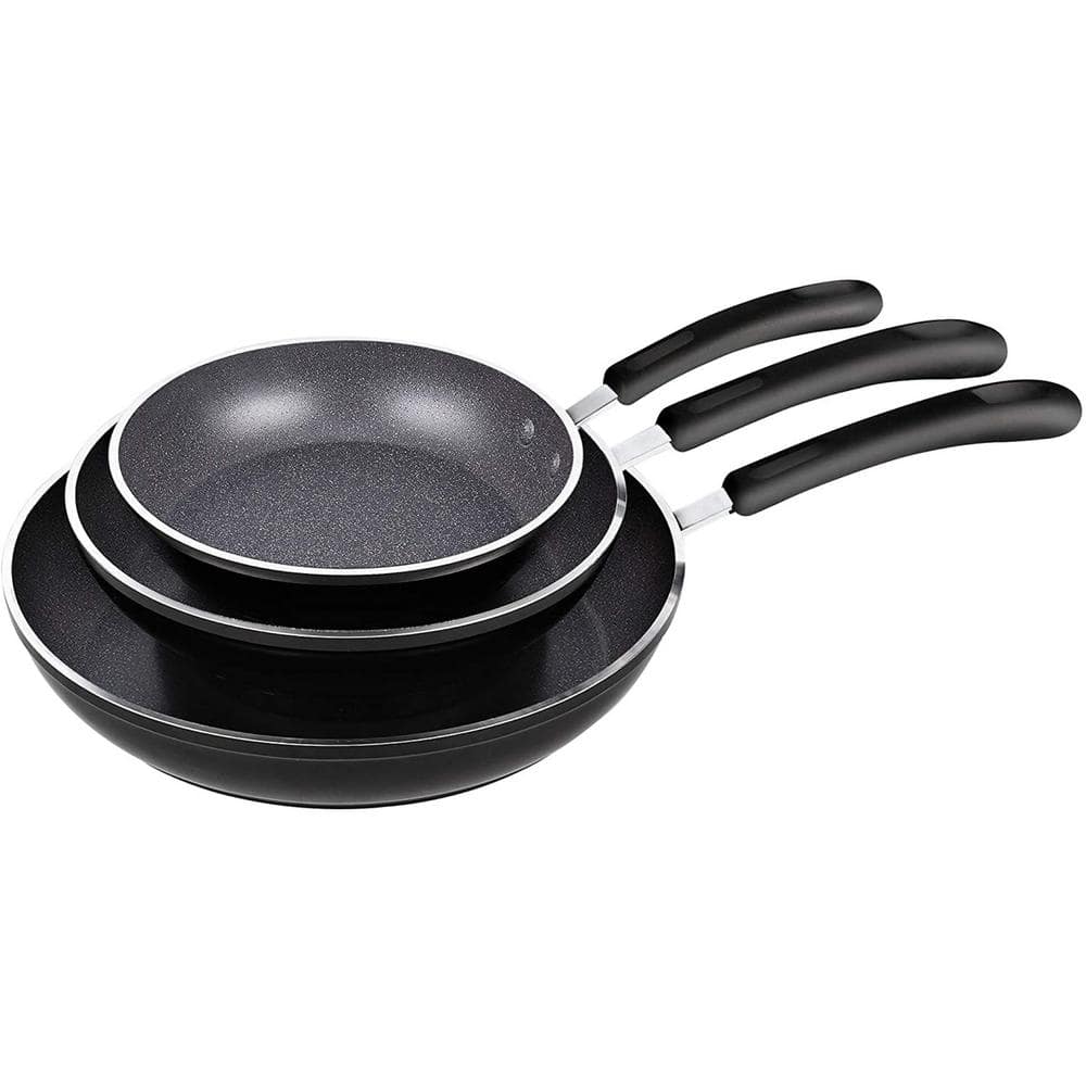 Cook N Home 3-Piece 8-9.5- 11 in. Aluminum Nonstick Frying Pans Set 02688 -  The Home Depot