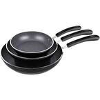 Cook N Home 3-Pieces Frying Saute Pan Set with Non-stick Coating