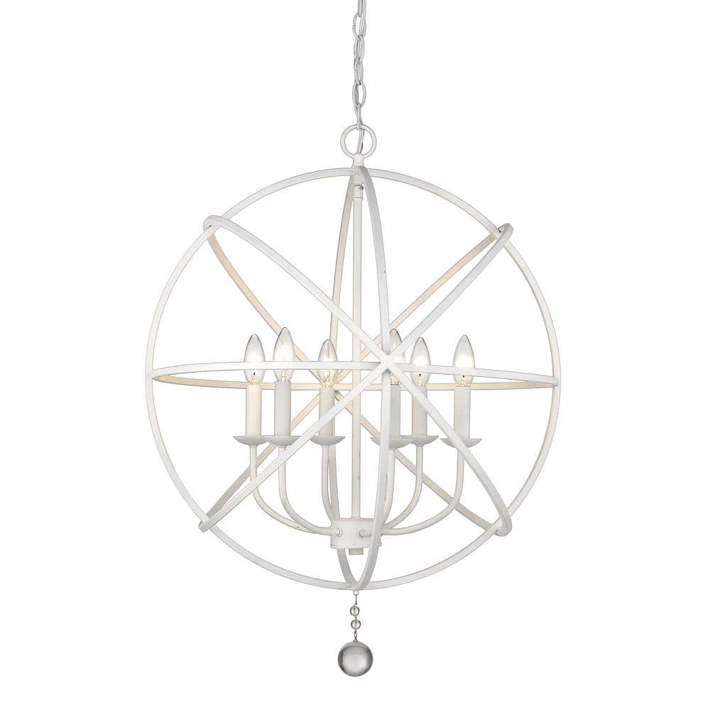 Tull 6-Light Matte White Indoor Candle Chandelier with No Bulbs Included