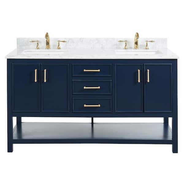 Bath Vanity In Navy Blue, Bathroom Vanity Top 75 Inches
