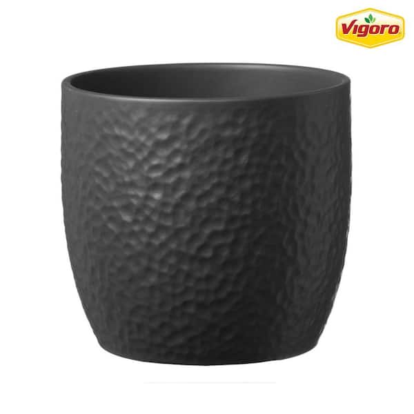 Ellory Small Matte Black Ceramic Planter (6.3 in. x 6.3 in. D x 5.9 in. H)