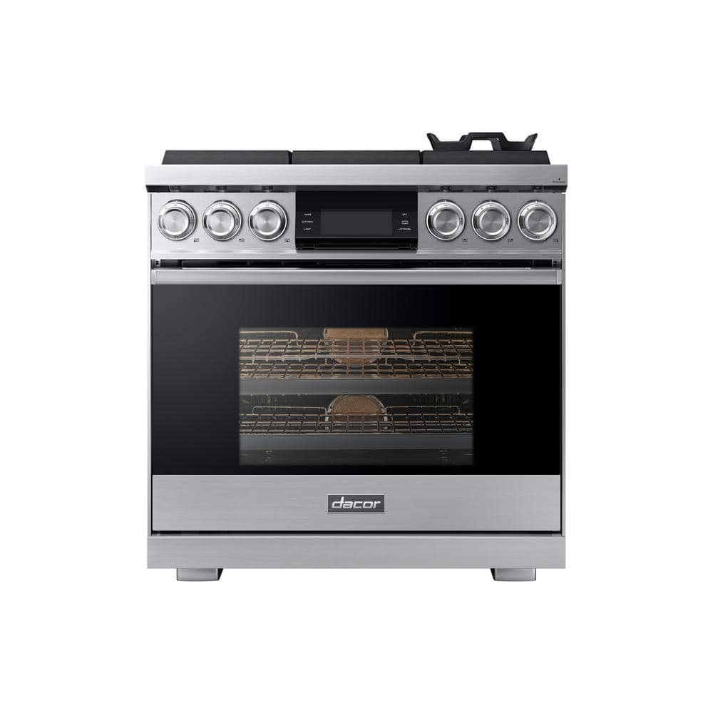 Modernist 36 in. 5.4 cu. ft. Gas Range with Self-Cleaning, Convection Oven in Stainless Steel price history on PriceWatchPro