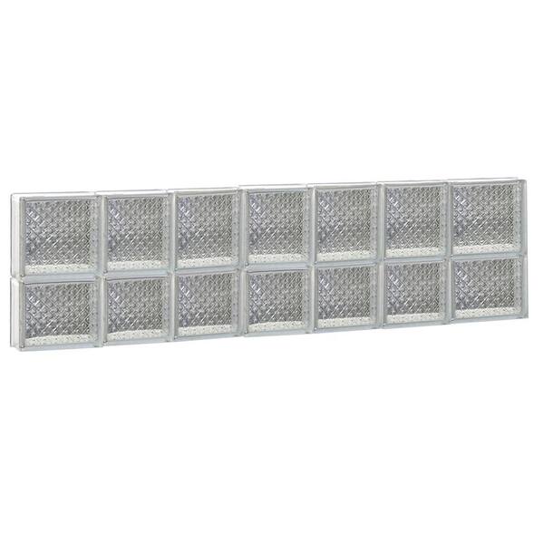 Clearly Secure 44.25 in. x 13.5 in. x 3.125 in. Frameless Diamond Pattern Non-Vented Glass Block Window