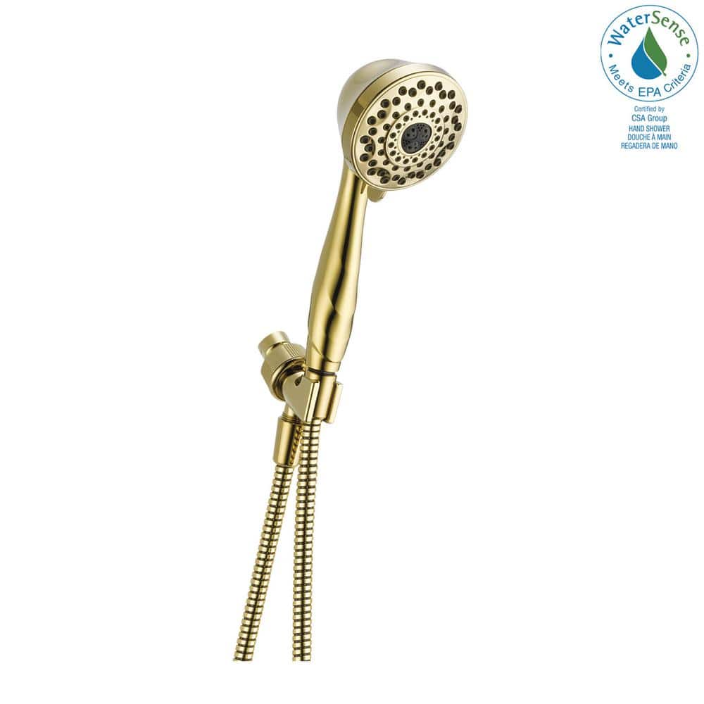 Polished Brass Multi-Head Handheld Shower with Hose