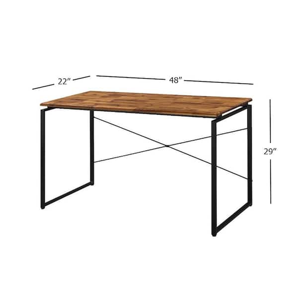 Acme Furniture Jurgen 22 in. Rectangular Oak and Black Wood