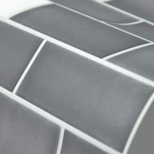 Dark Stone Gray Ceramic 10.5 in. x 10.5 in. Vinyl Peel and Stick Tiles (Total sq. ft. covered 2.45 sq. ft./4-Pack)