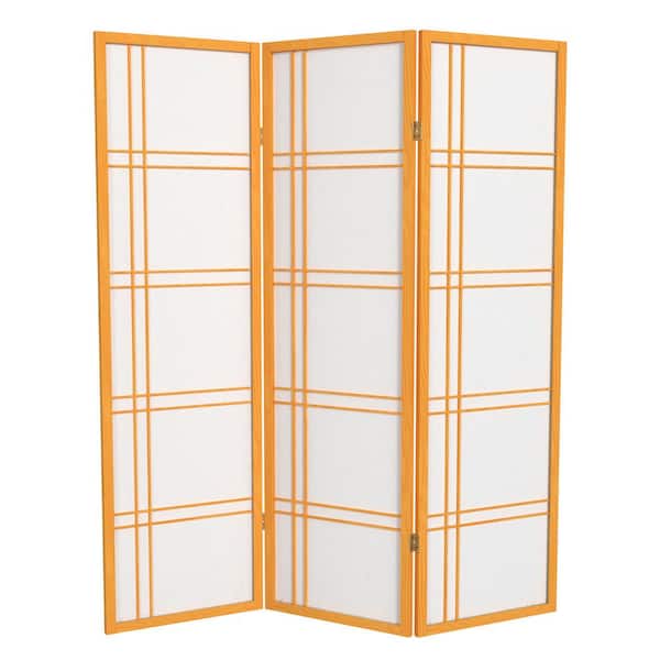 Oriental Furniture 5 ft. Honey 3-Panel Room Divider