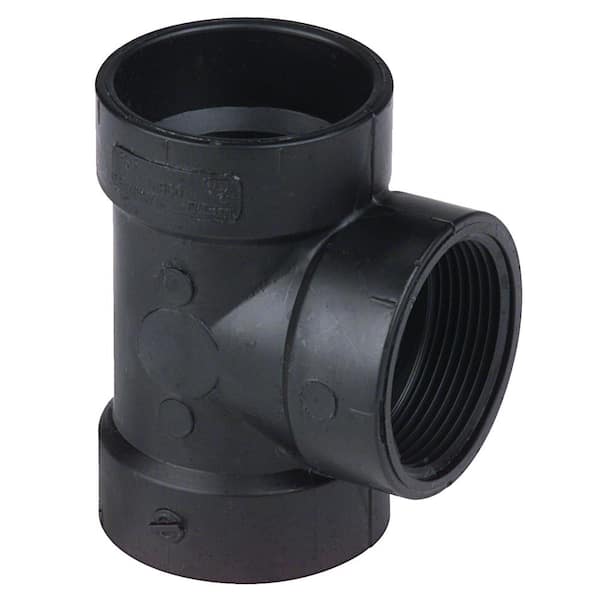 NIBCO 3 in. ABS DWV Hub x Hub x FIPT Test Tee