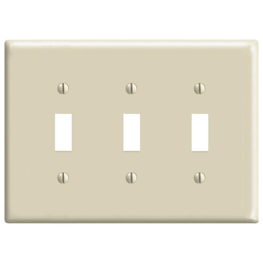 UPC 078477955833 product image for 3-Gang Ivory Toggle Nylon Midway/Midsize Wall Plate (1-Pack) 00PJ3-00I | upcitemdb.com