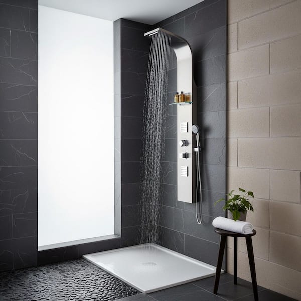 ANZZI Niagara 64 in. 2-Jetted Full Body Shower Panel with Heavy