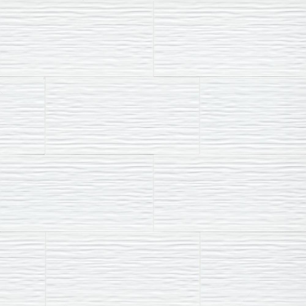 MSI Dymo Stripe White 12 in. x 24 in. Glossy Ceramic Wall Tile (960 sq ...