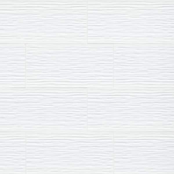 MSI Dymo Stripe White 12 in. x 24 in. Glossy Ceramic Wall Tile (960 sq. ft./Pallet)