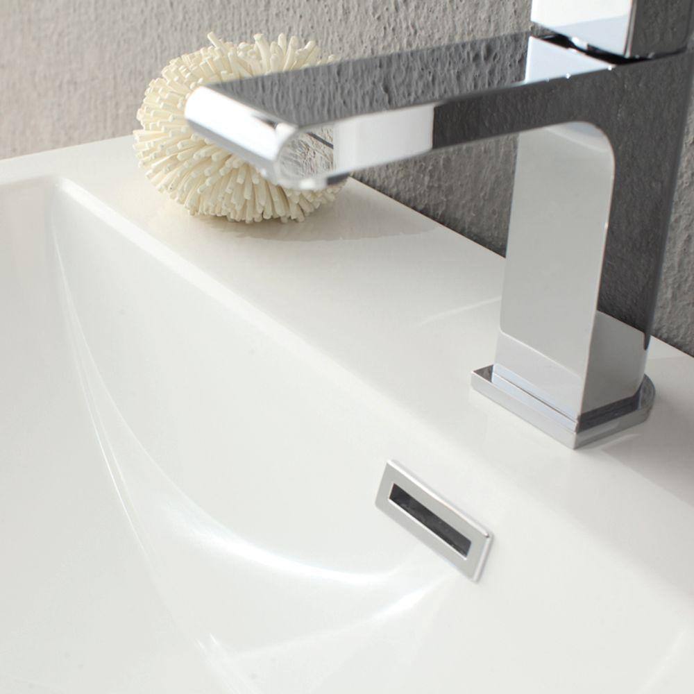 Milano 26" Glossy White MDF Vanity Set with Acrylic Sink and Medicine Cabinet