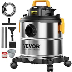 Stainless Steel Wet Dry Shop Vacuum, 5.5 Gal. 6 Peak HP Wet/Dry Vac, Powerful Suction with Blower Function w/Attachment