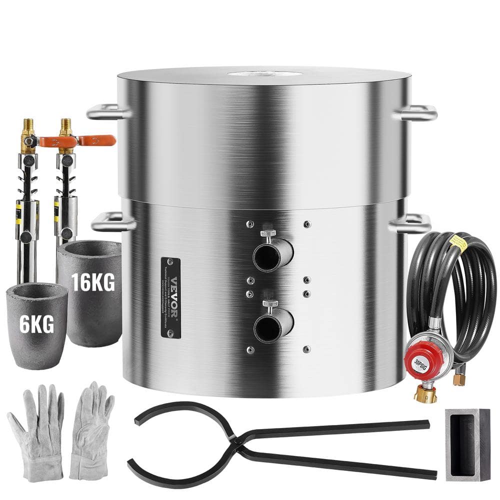 VEVOR Propane Melting Furnace Kit, 16KG/35lbs Gas Metal Melting Furnace ...