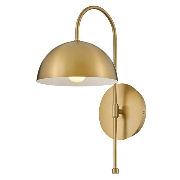 LARK - Lou 8.0 in. 1-Light Lacquered Brass Wall Sconce