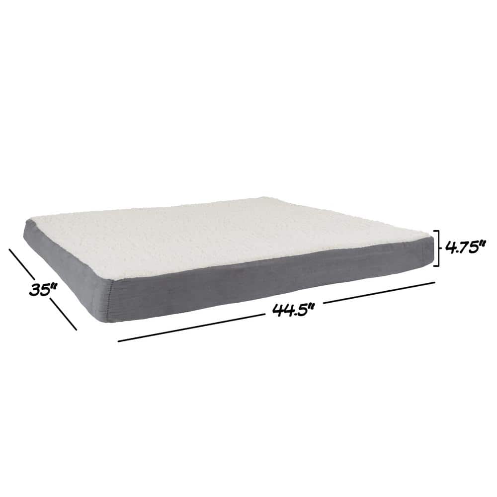 Extra-Large Gray Orthopedic Sherpa Pet Bed
