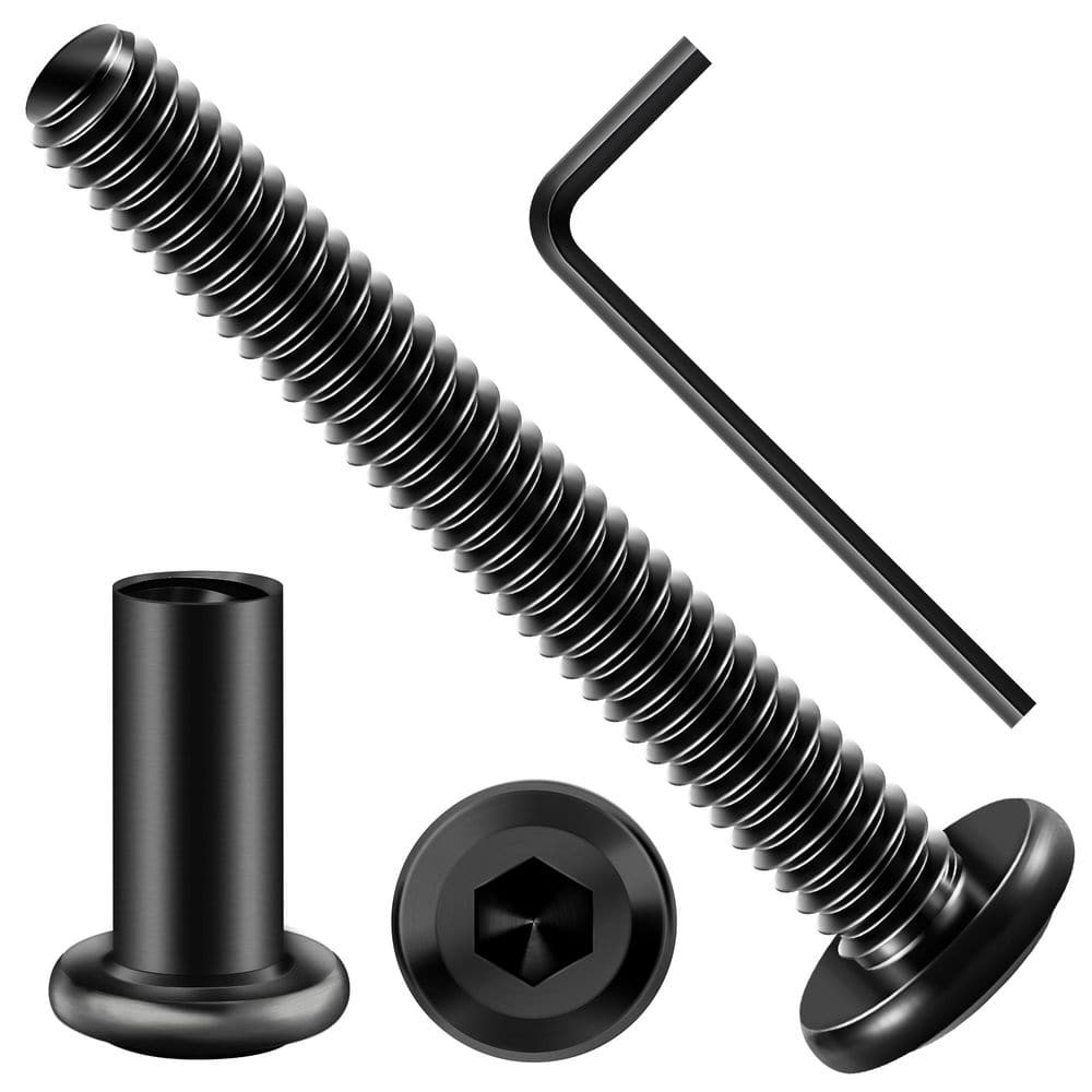 MYWISH 1/4 in.-20 x 2 in. Black Oxide Hex Button Head Socket Screw