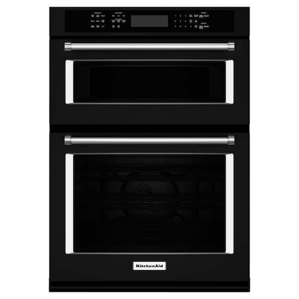 KitchenAid 30 in. Electric Even-Heat True Convection Wall Oven with Built-In Microwave in Black