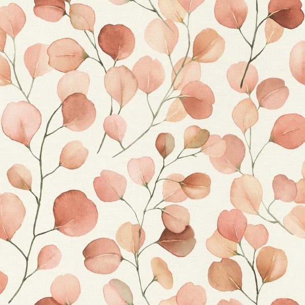 Elaina Blush Watercolor Boughs Vinyl Non-Pasted Wallpaper Roll