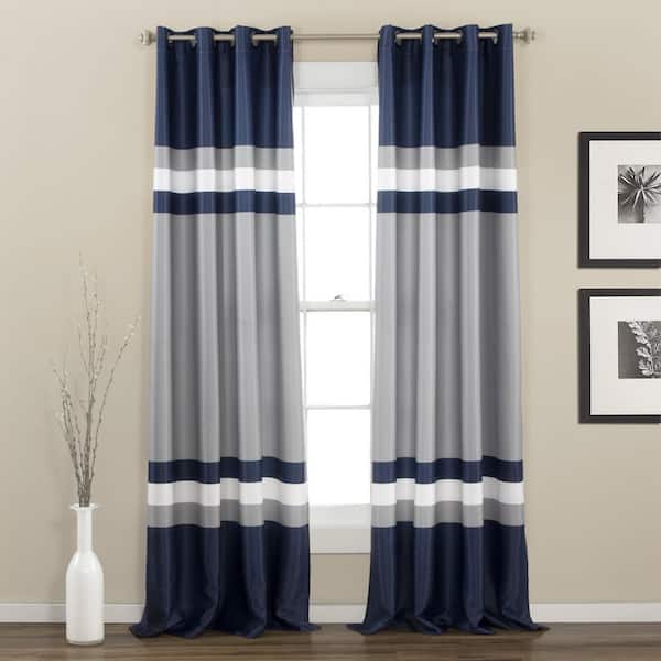 Homeboutique Alexander Stripe Light Filtering Window Curtain Panels Navy 52x95 Set 21t012741 The