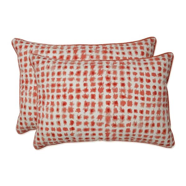 Pillow Perfect Red Rectangular Outdoor Lumbar Throw Pillow 2-Pack