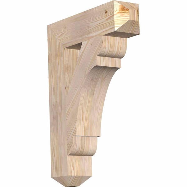 Ekena Millwork 5.5 in. x 32 in. x 24 in. Douglas Fir Olympic Craftsman Smooth Bracket