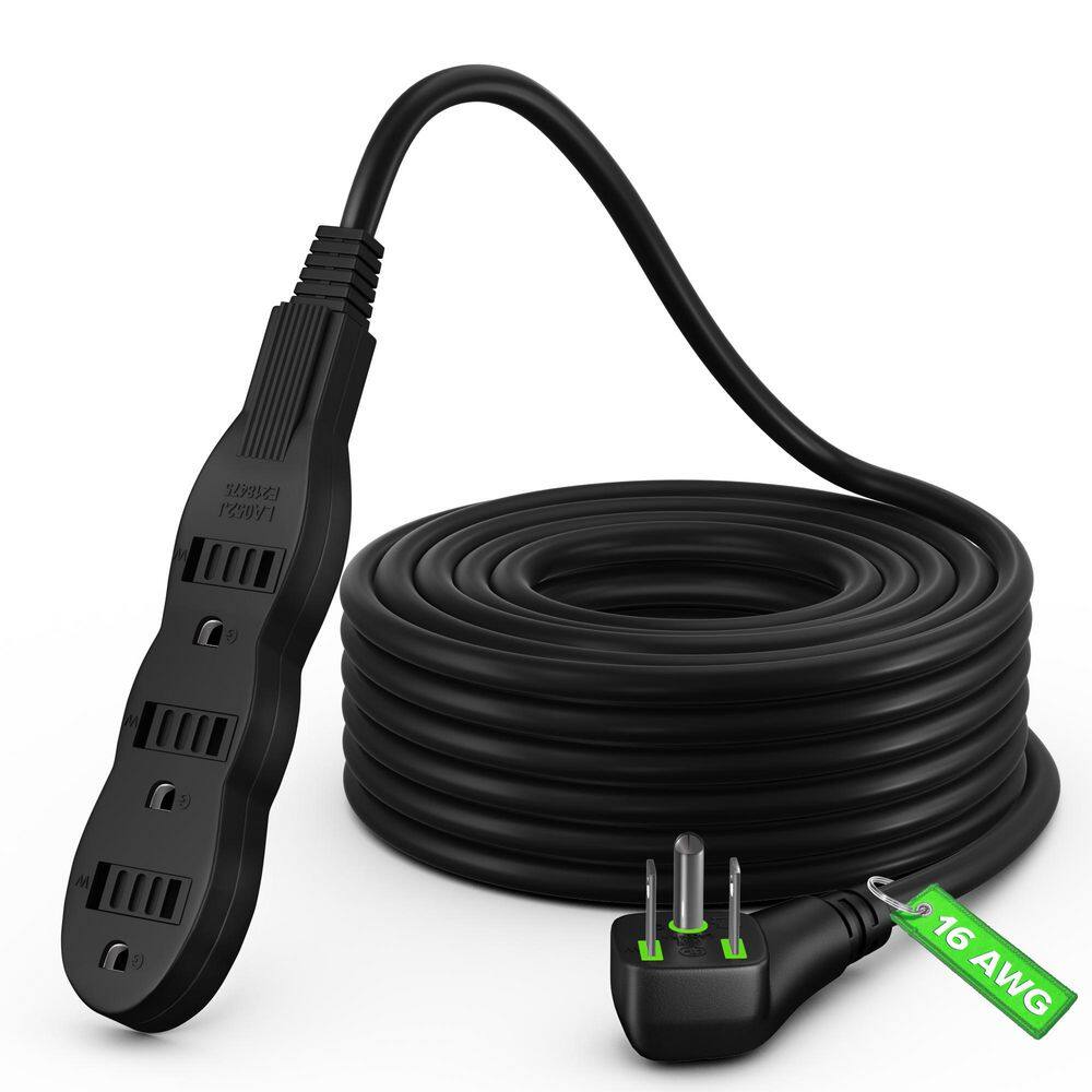 30 ft. 16 / 3 Light Duty Indoor Extension Cord, Angled Plug, 3-Outlet, 13 Amps, Black price history on PriceWatchPro