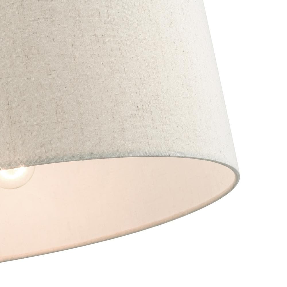 Meadow 3-Light English Bronze Drum Pendant with Oatmeal Shade