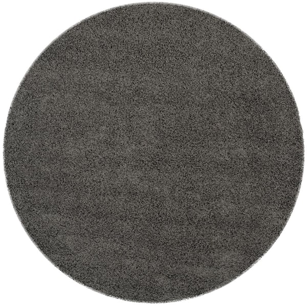 Modera Dark Gray 7 ft. x 7 ft. Round Solid Area Rug