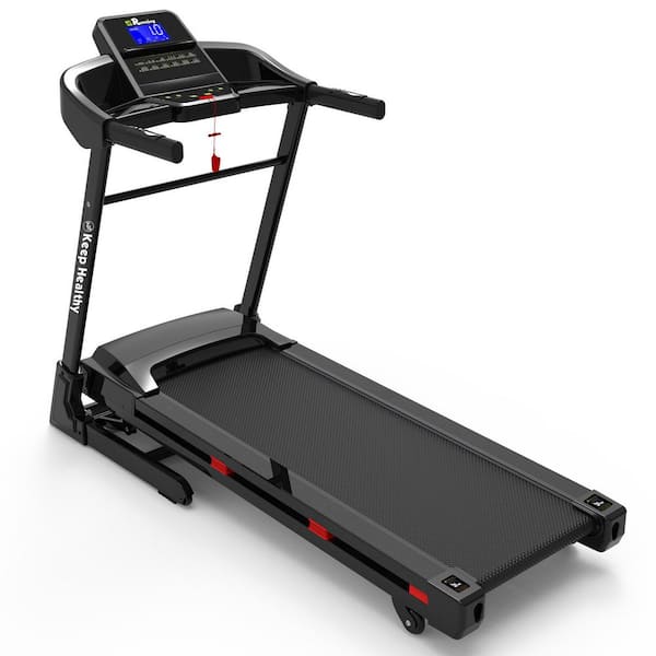 FITSHOW Foldable Electric Treadmill with Automatic Incline 3. 5HP Motor Bluetooth Speaker and Shock Absorption Running