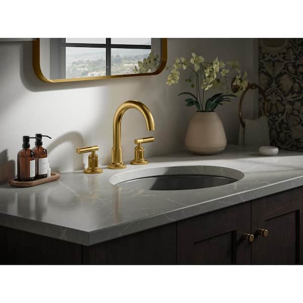 Torrington 8 in. Widespread Double Handle Bathroom Faucet in Vibrant Brushed Moderne Brass