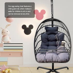 Hammock Chair with Stand Hanging Egg Chair with C Type Bracket, Swing Chair outdoor (Special Construction Cup Holder