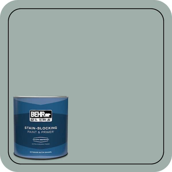 BEHR ULTRA 1 qt. #490F-4 Gray Morning Extra Durable Satin Enamel Interior Paint & Primer
