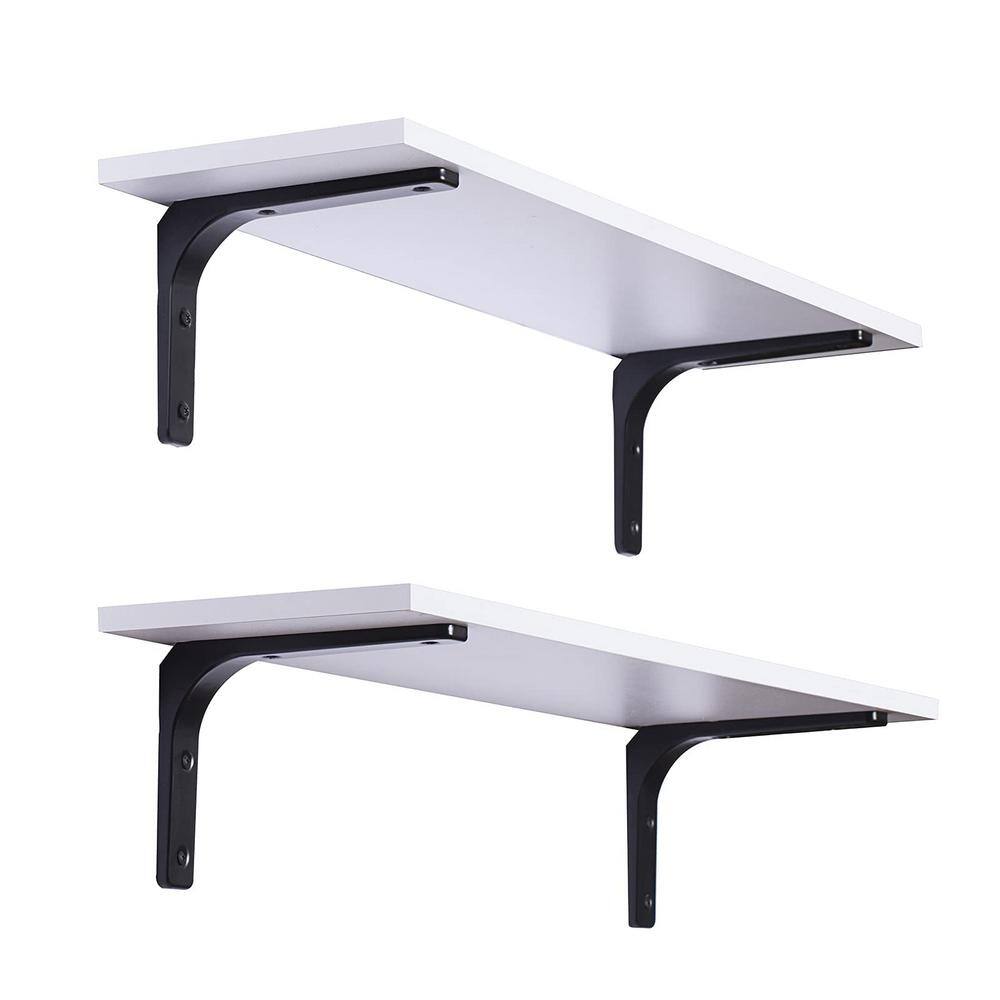 31.5 in. W x 8.3 in. D White Decorative Wall Shelf Set of 2
