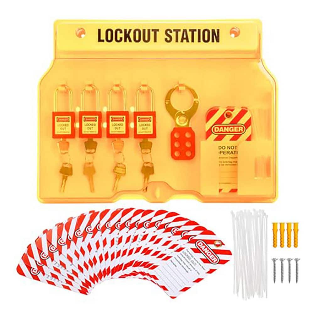 Vrbgify 56-Piece Lockout Tagout Station Set 15.5 in. x 12.5 in