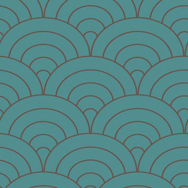 The Wallpaper Company 8 in. x 10 in. Peacock Modern Spiral Wallpaper Sample