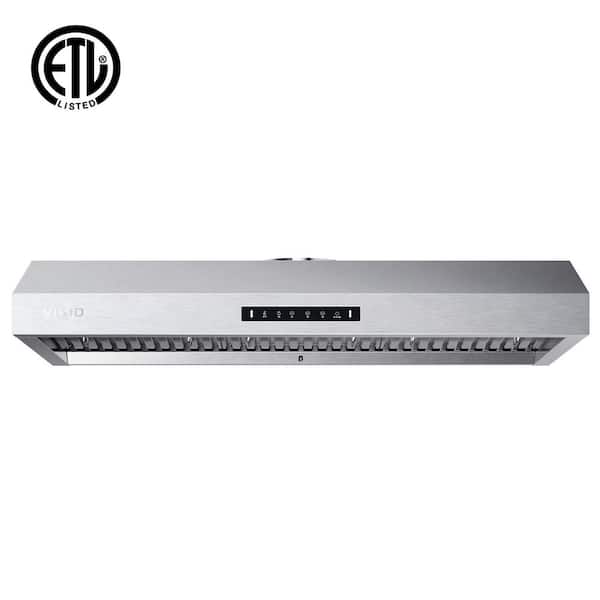 42 in. 560 CFM Ducted Under Cabinet Range Hood in Stainless Steel with 3-Way Venting Removable LED and Gesture Control