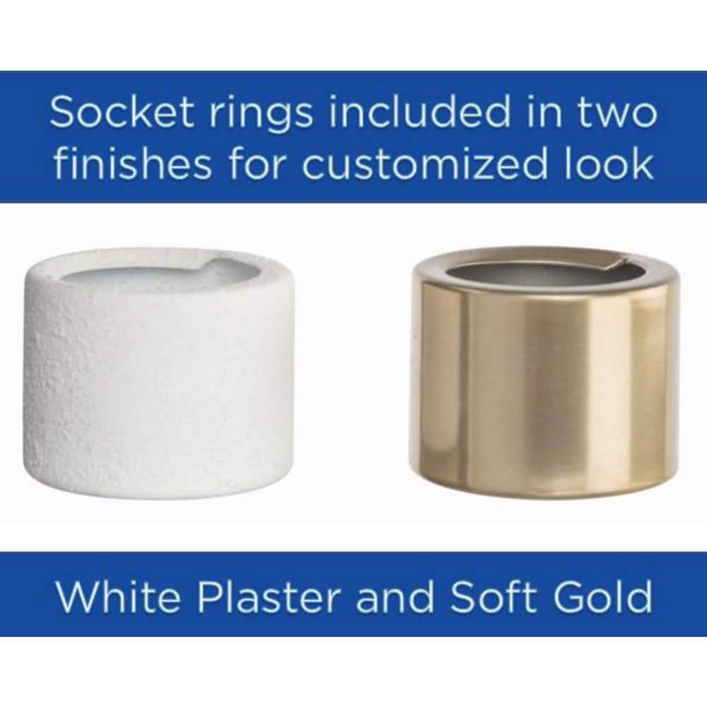 White Plaster and Clear Glass 2-Light Vanity Fixture