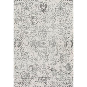 Rosemary Vintage Damask Gray 4 ft. x 6 ft. Area Rug