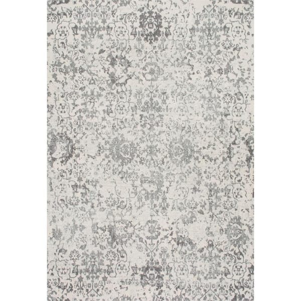 nuLOOM Rosemary Vintage Damask Gray 5 ft. x 7 ft. Area Rug