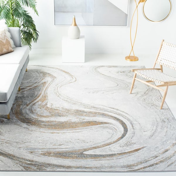 Orchard 8 ft. x 10 ft. Gray/Gold Abstract Area Rug