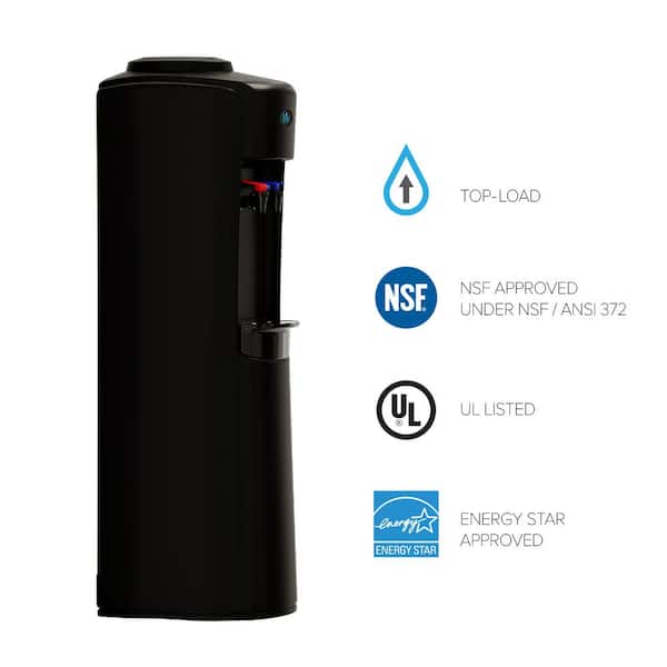 Brio CL520CV Curved Top Loading Water Cooler Dispenser - Hot and Cold Water, Black - 3