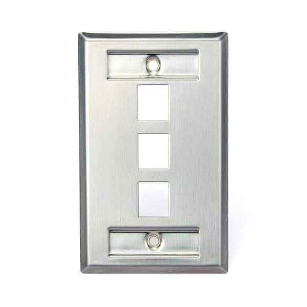 Leviton Stainless Look 1-Gang Audio/Video Wall Plate (1-Pack) 43080-1L3