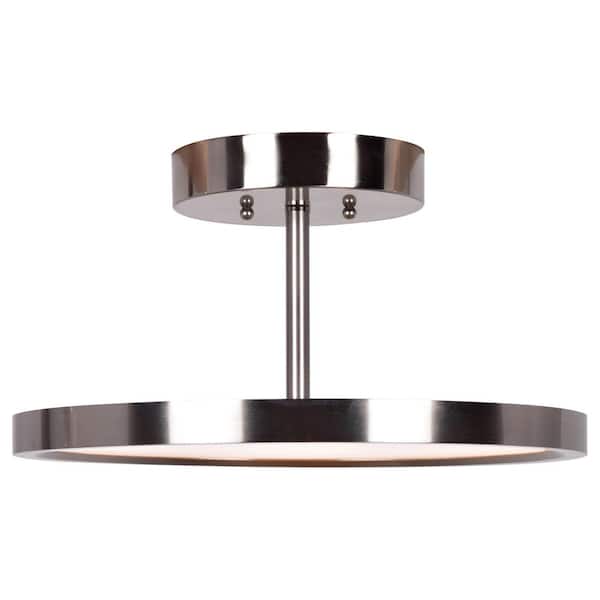 Access Lighting Sphere 15 in. 1-Light Brushed Steel LED Flush Mount