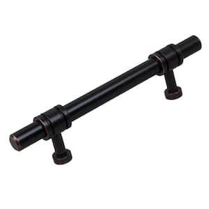 3-3/4 in. Center-to-Center Oil Rubbed Bronze Solid Steel Barrel Ring Cabinet Bar Pull (10-Pack)