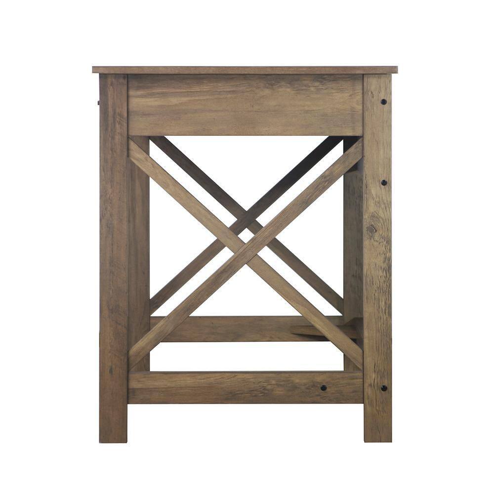 Alaska 47.3 in. Rectangular Rustic Oak Wood 2-Drawers Writing Desk price history on PriceWatchPro