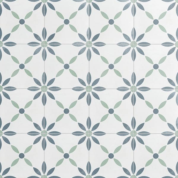 Ivy Hill Tile Aster Blue and Green Square 9 in. x 0.4 in. Matte Porcelain Tile Sample (0.54 sq. ft.)