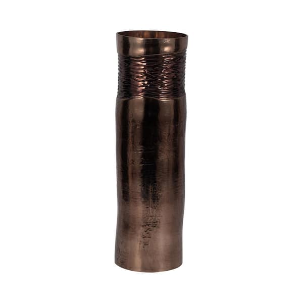 Liv & Skye 18 in. Bronze Glass Textured Enamel Decorative Vase